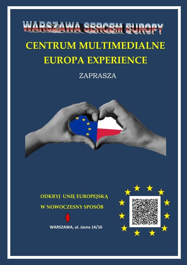 Plakat pod tytułem "Warszawa sercem Europy"